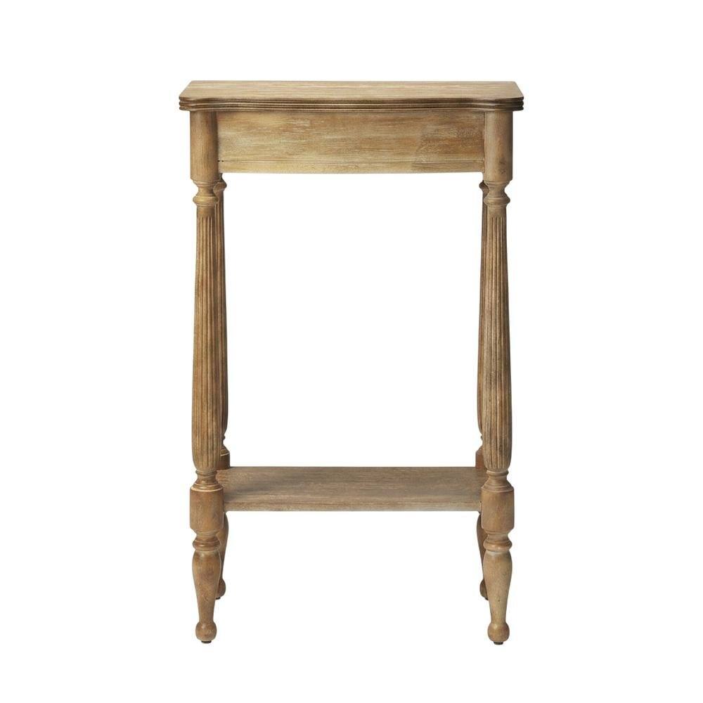 Left. Starlight Canyon Home - Distressed Console Table with 4 Legs, Transitional Entryway Sofa Table - Light Brown.
