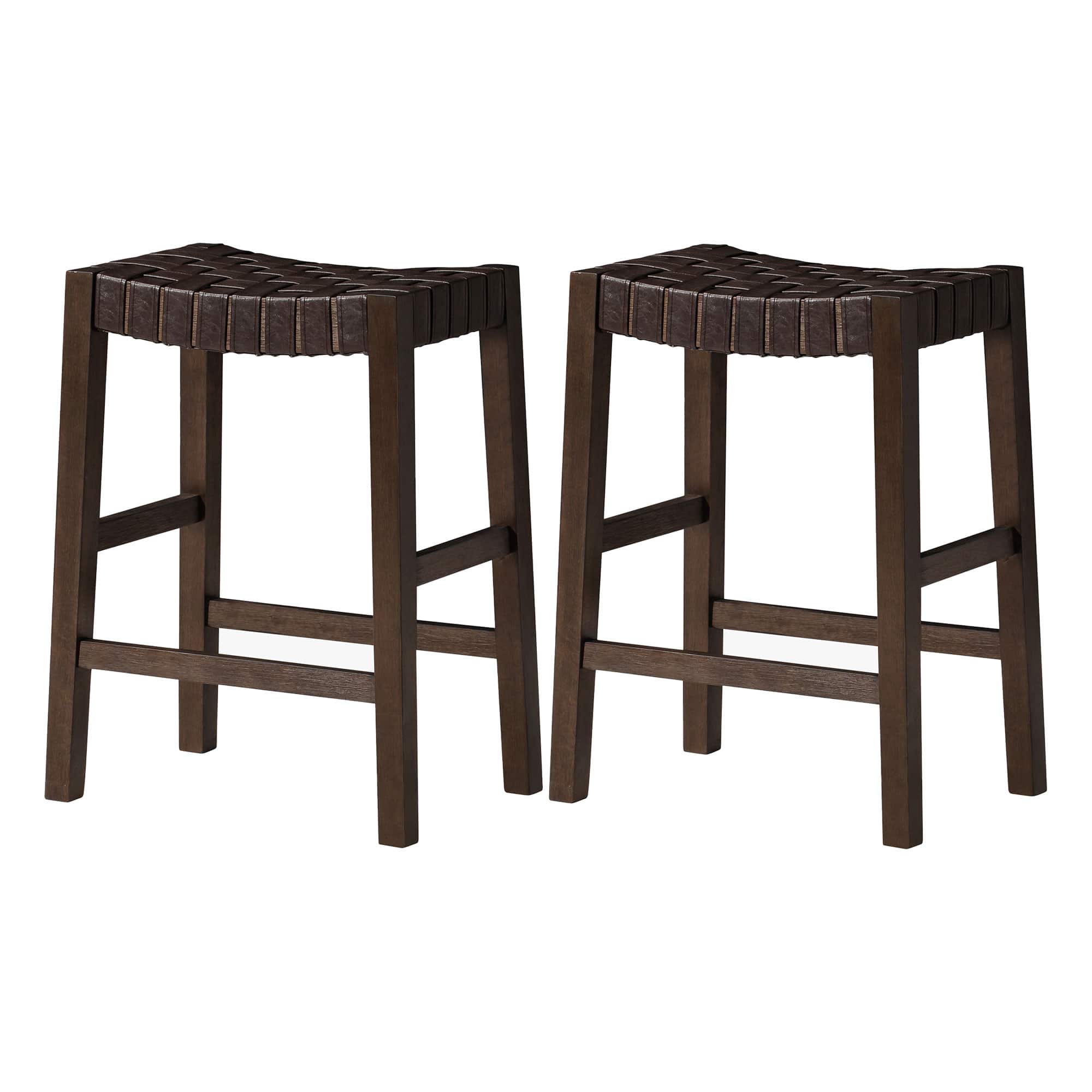 Maven Lane - Emerson Counter Stool, with Vegan Leather, Set of 2 - Weathered Brown price history on PriceWatchPro