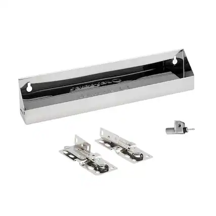 Front. Rev-A-Shelf - Rev-A-Shelf 14.25" Tip Out Tray Soft-close for Sink Base Cabinet, 6581-14SS-SC-1 - Silver.
