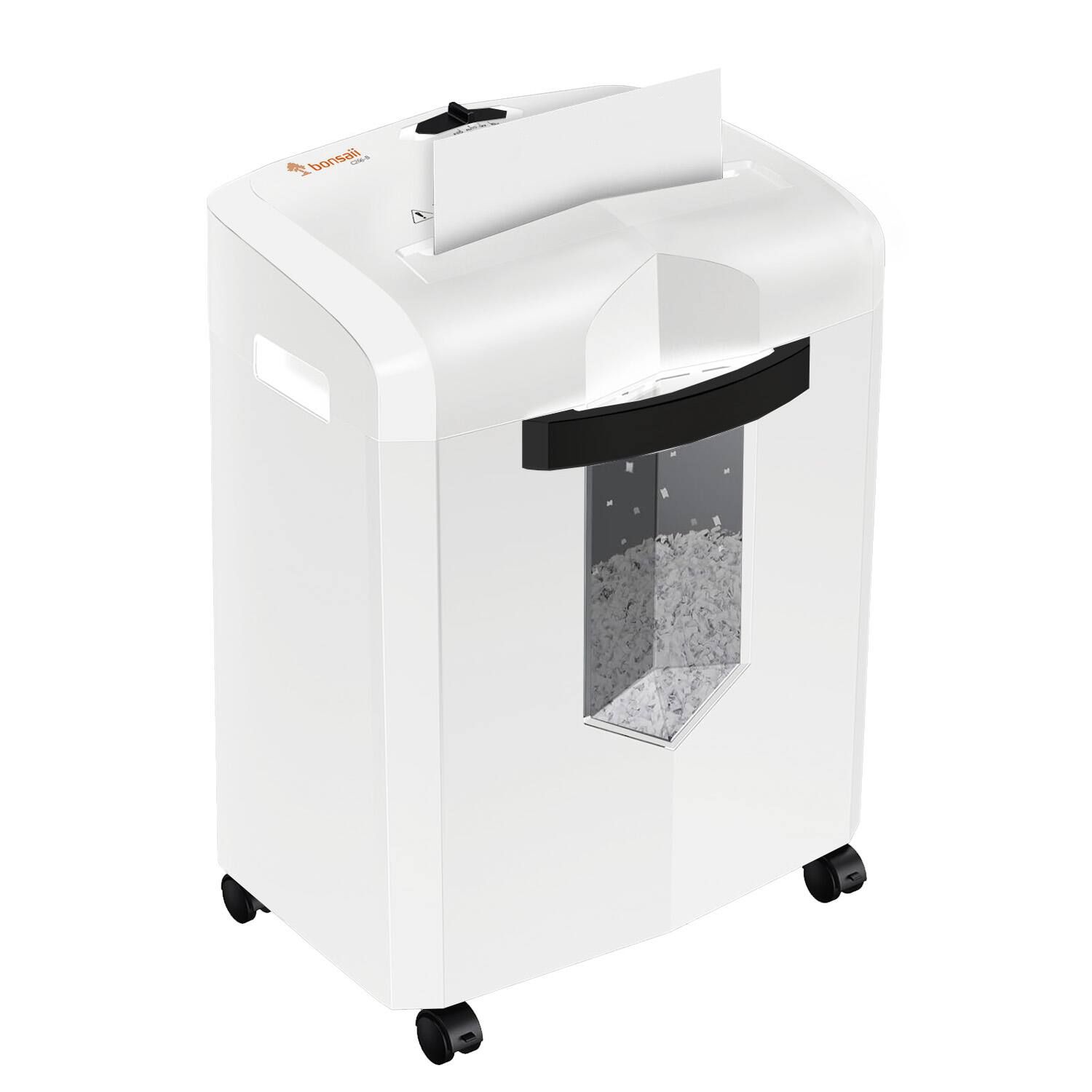 Bonsaii - Micro Cut Shredder - shredding up to 12 Sheets, P-4 Security Level - 60 Min Continuous, CD/Credit Card, Jam-Proof - White/Gray