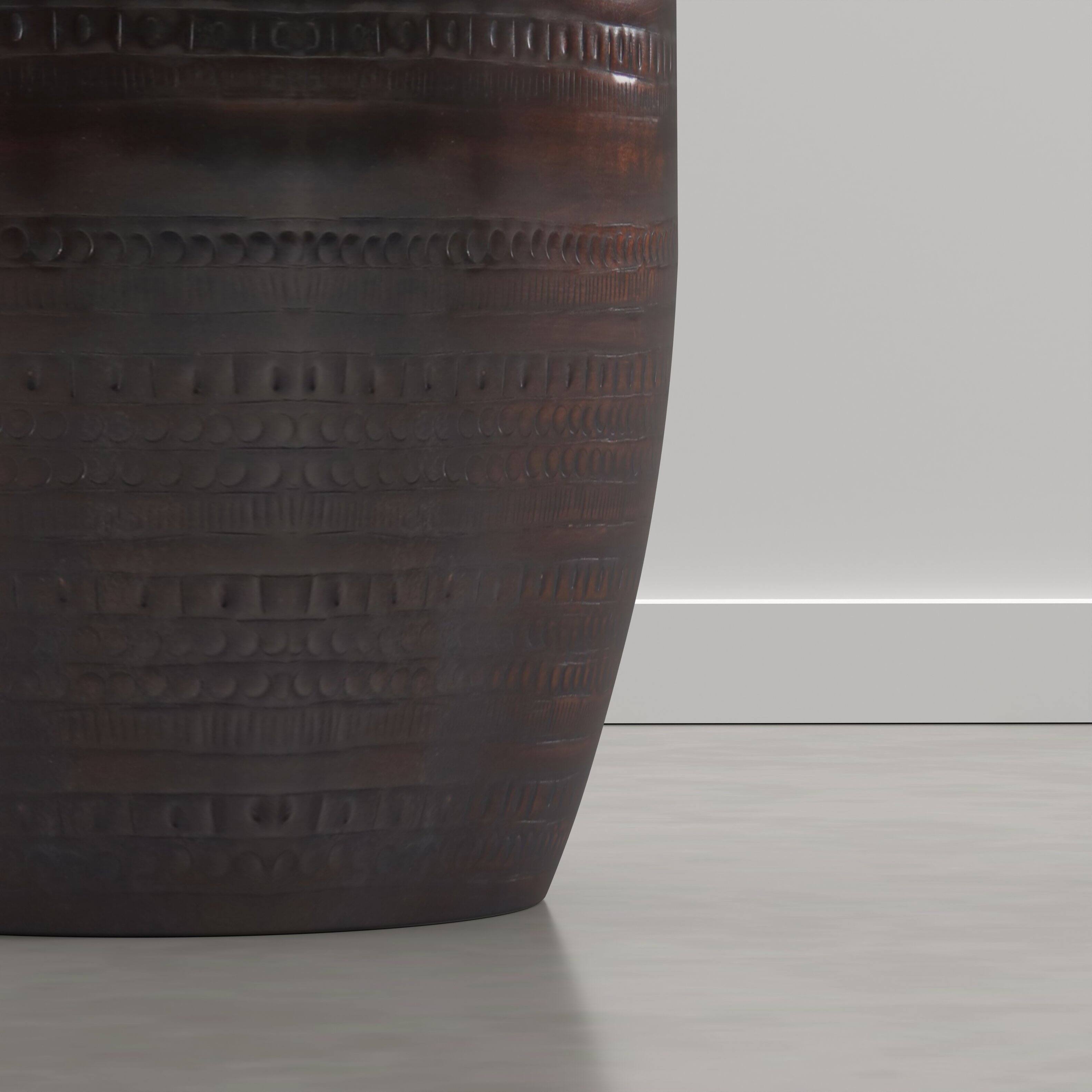 Alt View 3. Simpli Home - Johnsen 15 inch Wide Metal Drum Accent Table, Dark Bronze - Dark Bronze.