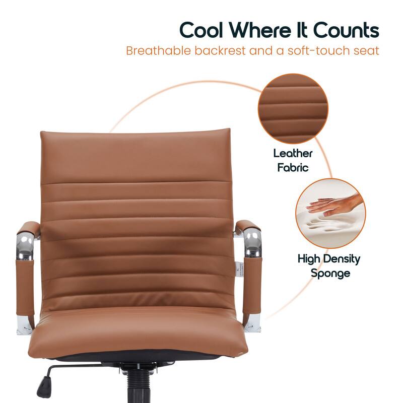 Cool Where It Counts, Breathable backrest and a soft-touch seat, Leather Fabric, High Density Sponge