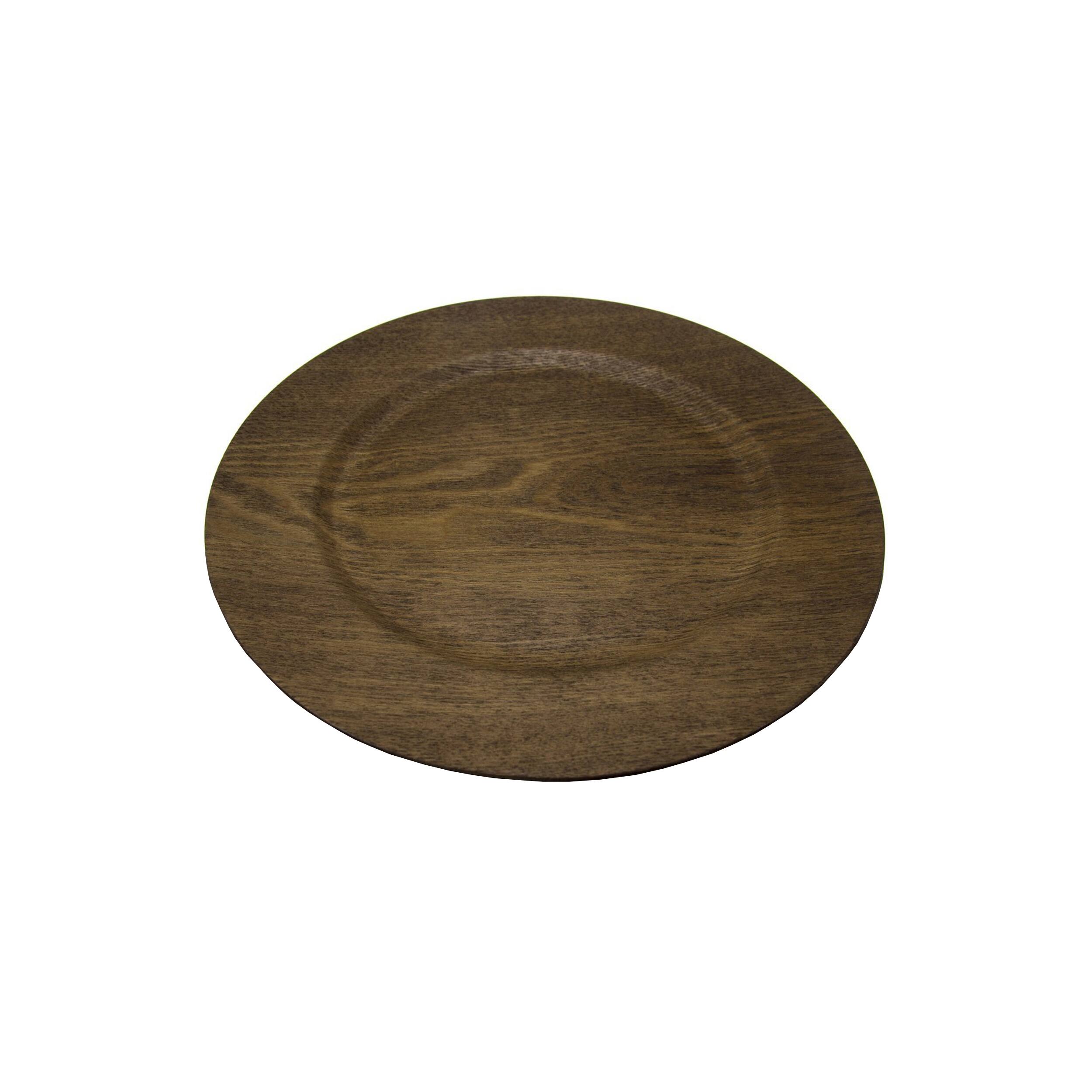 Alt View 1. Gibson - Gibson Home Feri 13" Wooden Skin Luxe Chargers, Set of 12 - Brown.