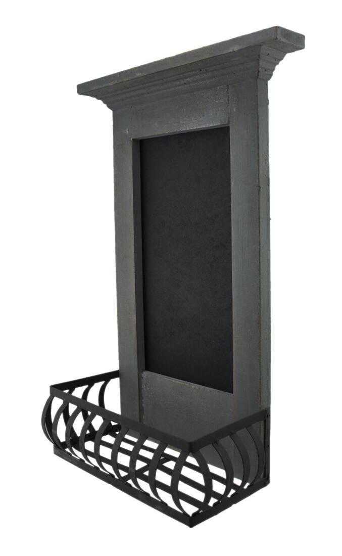 Alt View 1. Zeckos - Light Blue 5.7x11x18.5 Wood Wall Chalkboard - Gray.