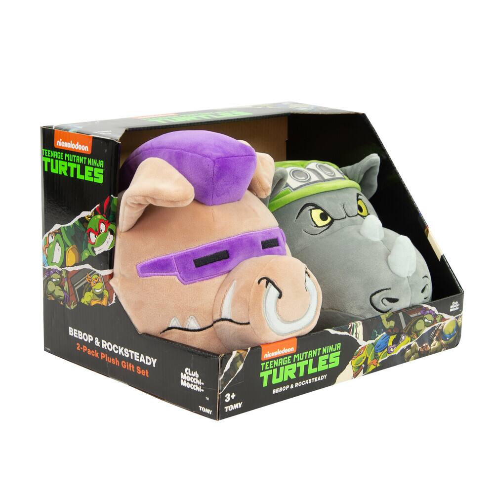 nickelodeon TEENAGE MUTANT NINJA TURTLES GQ ~ - BEBOP & 2-Pack ROCKSTEADY plush NINJA Gift TURTLES TEENAGE Set Club MOchi- MOchi- a ROCKSTEADY BBOP 3+ TOMY TOMY