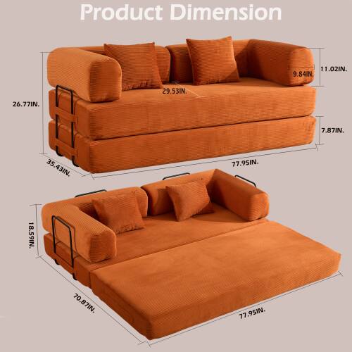 Product Dimension: 11.02IN, 9.84IN, 29.53IN, 26.77IN, 7.87IN, 35.43IN, 77.95IN, 18.59IN, 70.87IN, 77.95IN