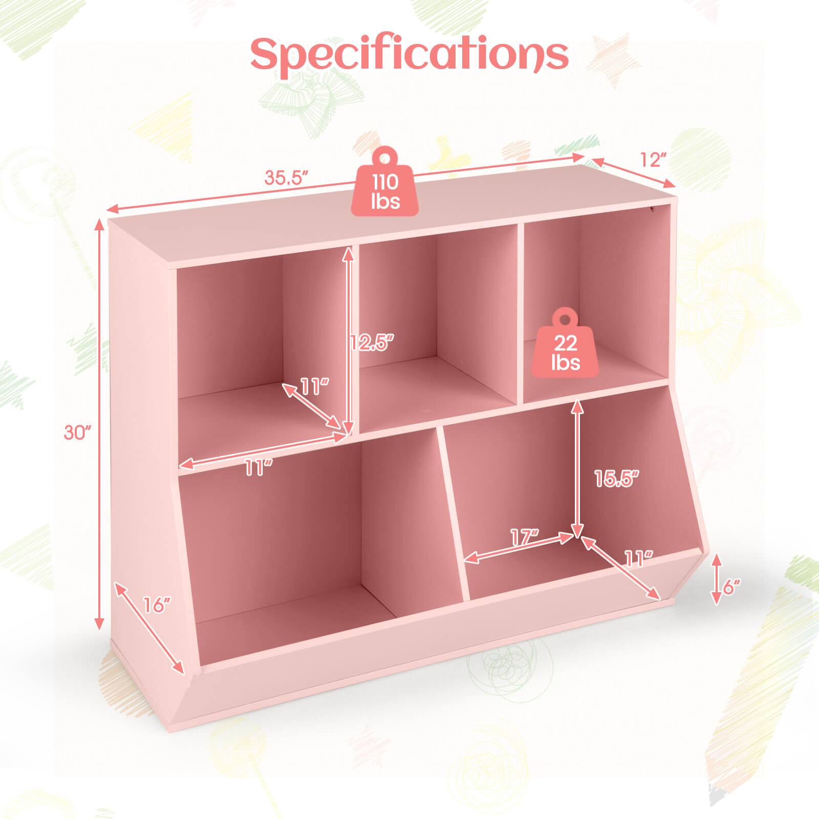 Specifications

- Height: 35.5"
- Width: 30"
- Depth: 12"
- Shelf 1: 11" (Height) x 12.5" (Depth)
- Shelf 2: 11" (Height) x 15.5" (Depth)
- Shelf 3: 11" (Height) x 17" (Depth)
- Shelf 4: 6" (Height) x 11" (Depth)
- Weight Capacity: 110 lbs (Top Shelf), 22 lbs (Other Shelves)