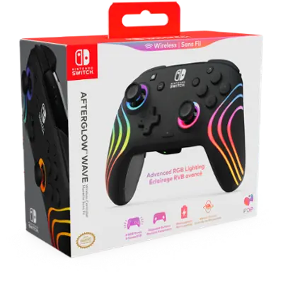 switch ソフト PDP Afterglow Wave Wireless RGB Gaming Controller for