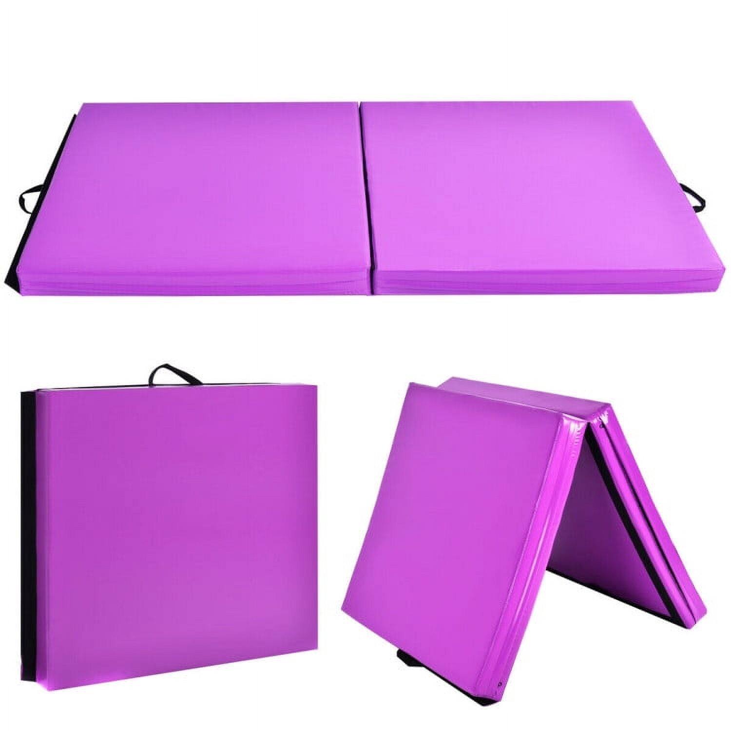 Alt View 1. Kadyn - Gymnastics Mat, Exercise Tumbling Mat,6 x 2 Feet Gymnastic Mat with Carrying Handles for Yoga-Purple - Purple.