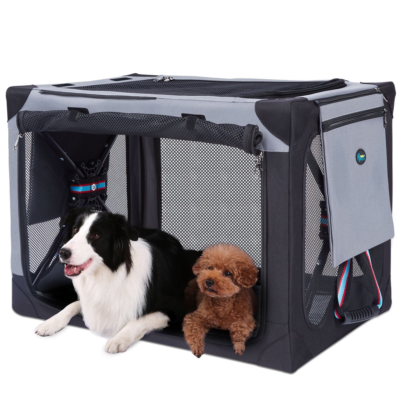 Ownpets- 38" 3 Door Collapsible Dog Crate