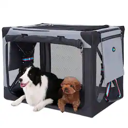 Ownpets - 38" 3 Door Collapsible Dog Crate