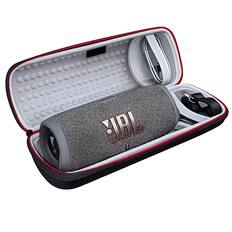 Front. JBL - JBL Charge 5 Portable Waterproof Bluetooth Speaker with Winguard Travel Case (Gray) - Gray.