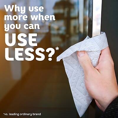 Why use more when you can USE LESS?  
*vs. leading ordinary brand