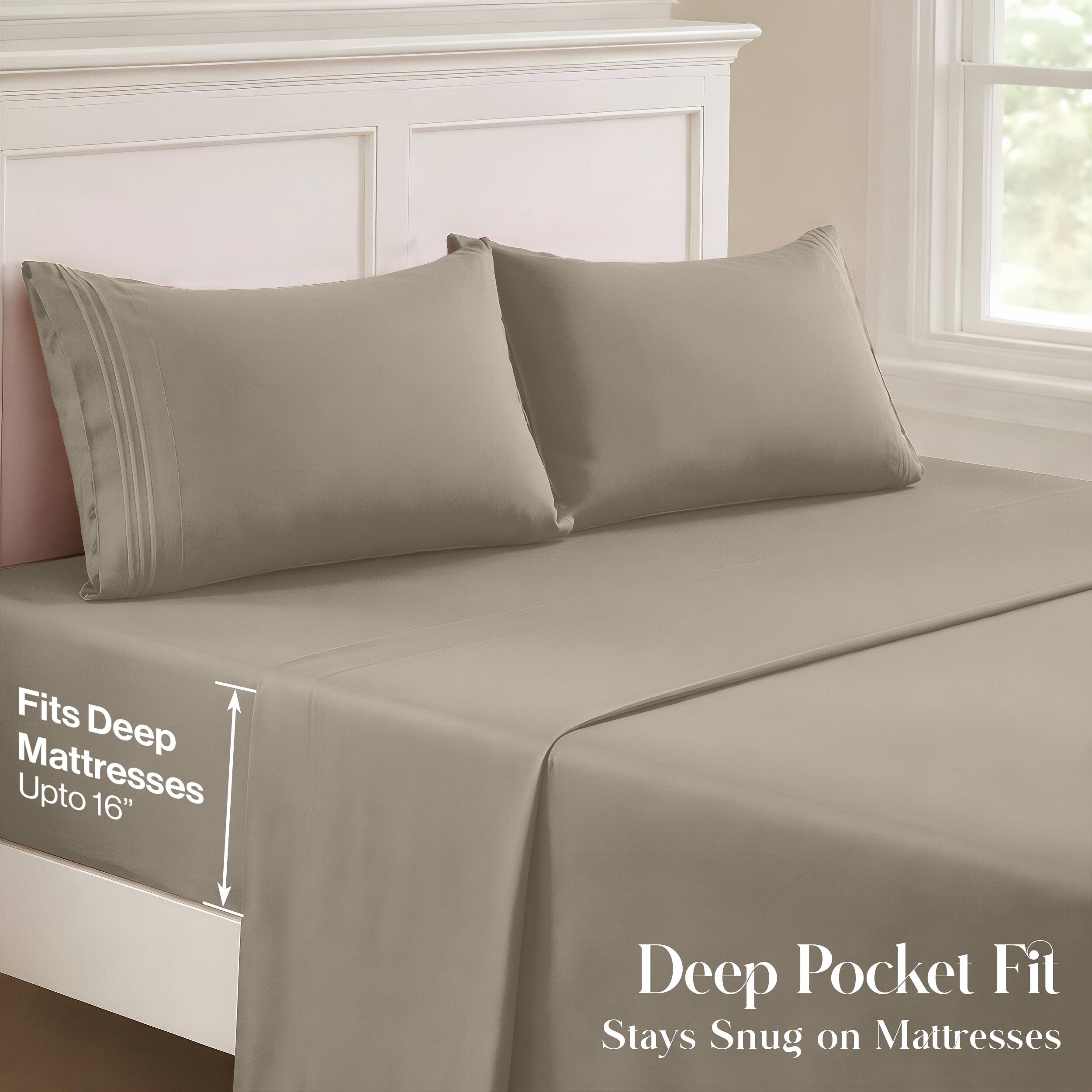 Fits Deep Mattresses Upto 16" Deep Pocket Fit Stays Snug on Mattresses