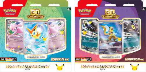 Pokémon - Trading Card Game: 30th Celebration Battle Deck Espeon ex or Umbreon ex (1 Battle Deck per Order) - Styles May Vary