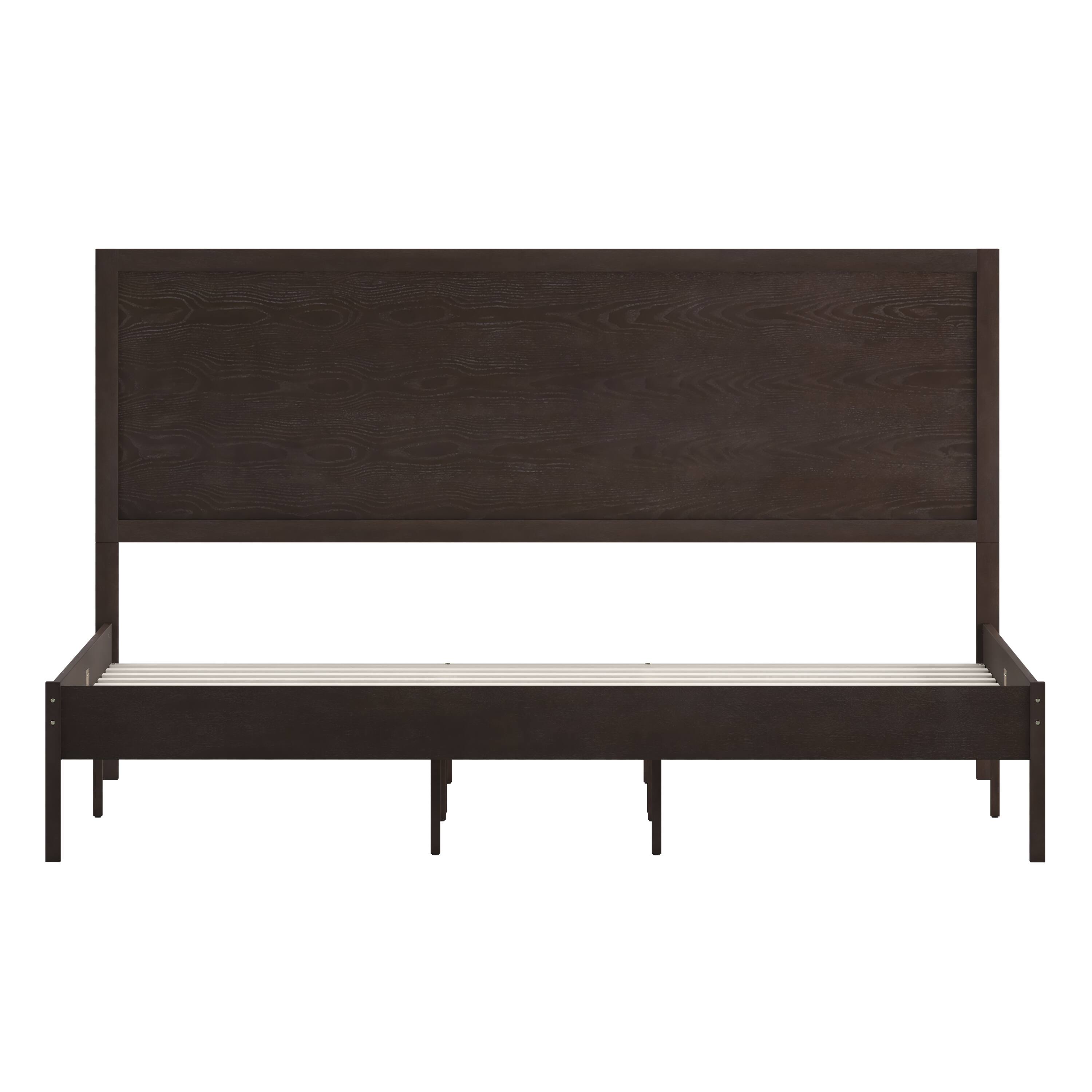 Alt View 9. Emma + Oliver - Ashton Classic Wooden Platform Bed with Headboard - Dark Brown.
