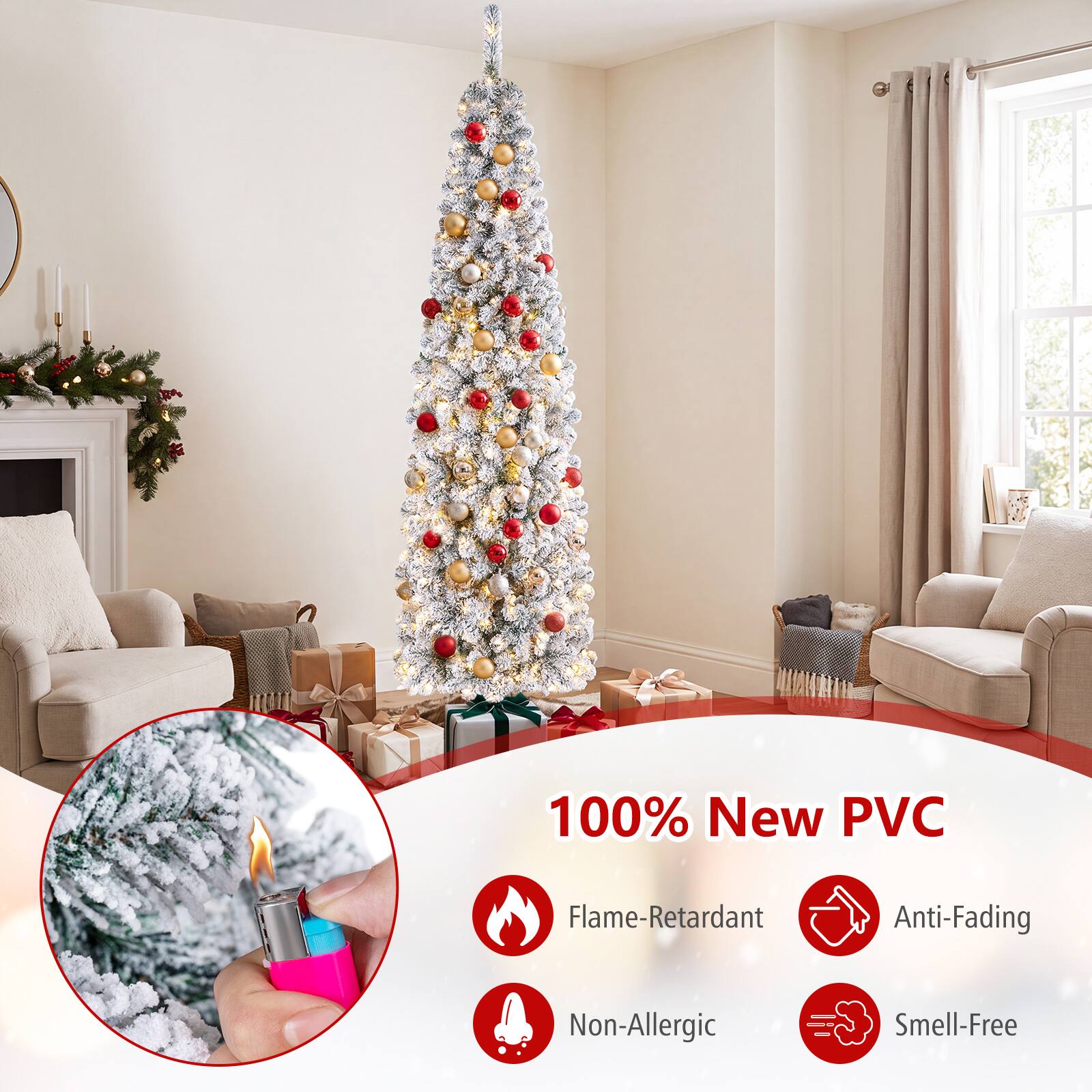 100% New PVC  
Flame-Retardant  
Anti-Fading  
Non-Allergic  
Smell-Free