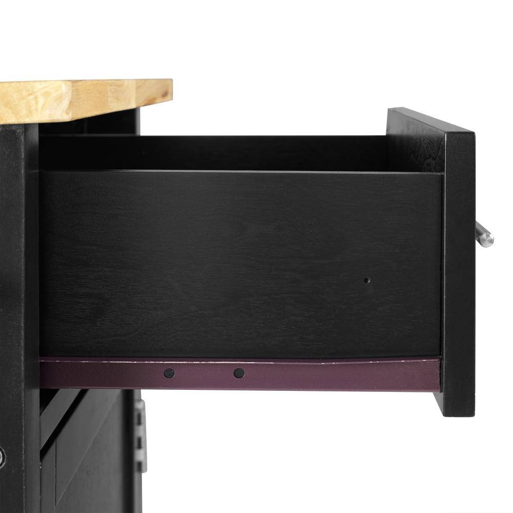 Alt View 8. Crosley Furniture - Savannah Wood Top Drop Leaf Kitchen Island/Cart - Black.