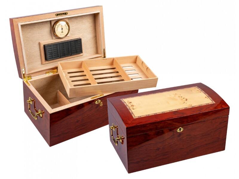 Front. Prestige - Broadway Cigar Humidor - Hand Rubbed Lacquer Finish.