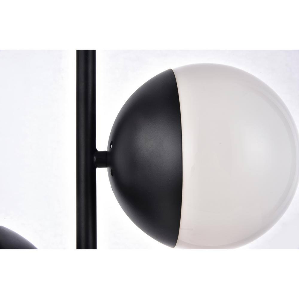 Angle. Living District - Eclipse 2 Lights Black Table Lamp With Frosted White Glass - Black And Frosted White.