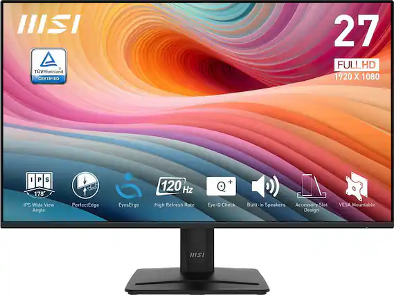 II SI TVRheinland CERTIFIED 27 FULLHD 1920 X 1080 I P S 178 120 Hz + Q IPS Wide View Angle PerfectEdge EyesErgo High Refresh Rate Eye-Q Check Built-in Speakers Accessory Slot Design VESA Mountable