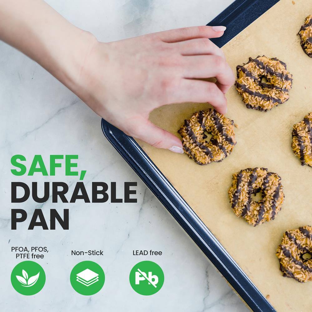 SAFE, DURABLE PAN

PFOA, PFOS, PTFE free  
Non-Stick  
LEAD free