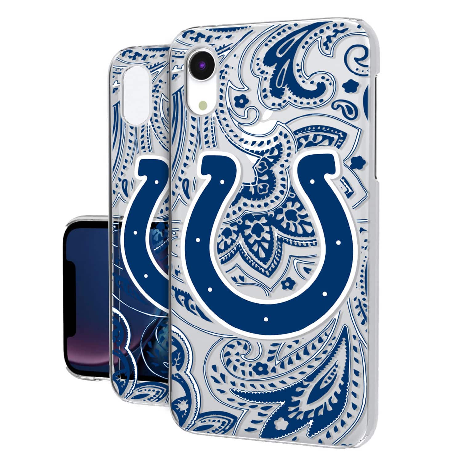 Keyscaper - NFL - Indianapolis Colts iPhone Clear Paisley Design Case - 14 Pro - Multicolor