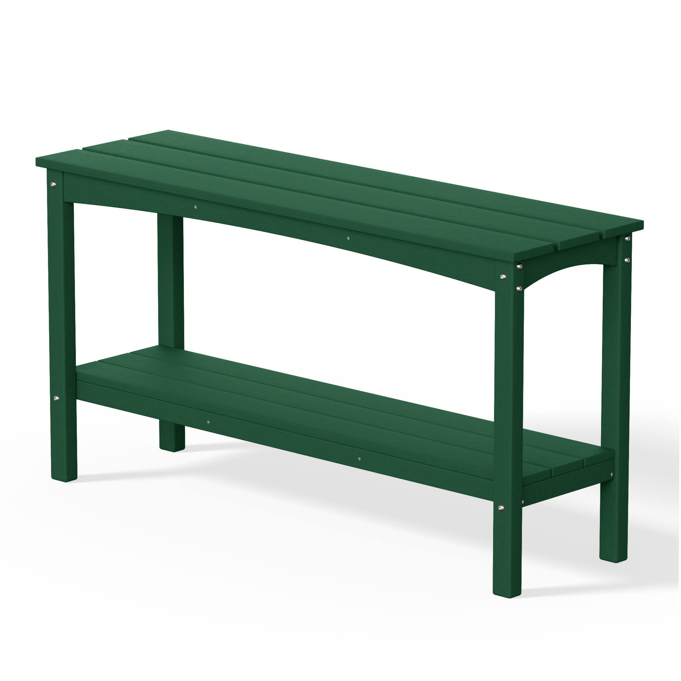Alt View 1. WestinTrends - WestinTrends Malibu 55" Outdoor Patio HDPE Adirondack 2-Tier Shelf Console Table - Dark Green.
