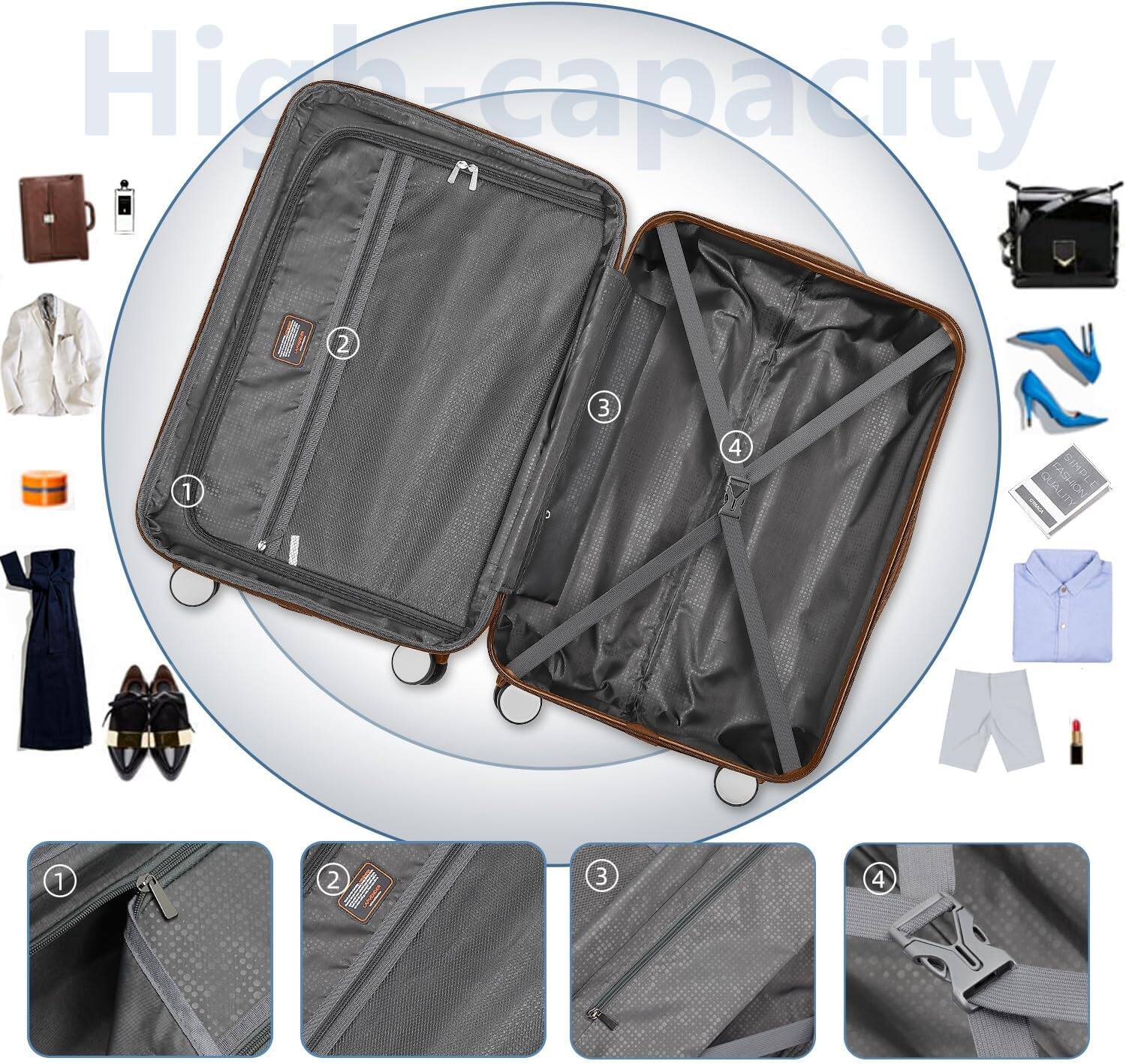 High-capacity

1. Zipper compartment
2. Mesh pocket
3. Compression straps
4. Adjustable divider