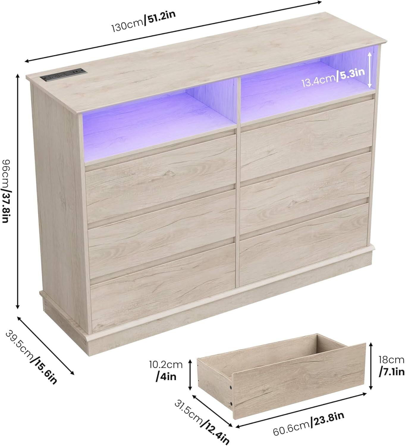 - 130cm / 51.2in
- 13.4cm / 5.3in
- 96cm / 37.8in
- 39.5cm / 15.6in
- 10.2cm / 4in
- 31.5cm / 12.4in
- 60.6cm / 23.8in
- 18cm / 7.1in