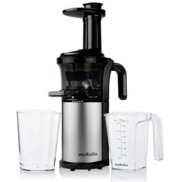 moRollio - 45RPM Cold Press Slow Masticating Juicer - Silver and Black