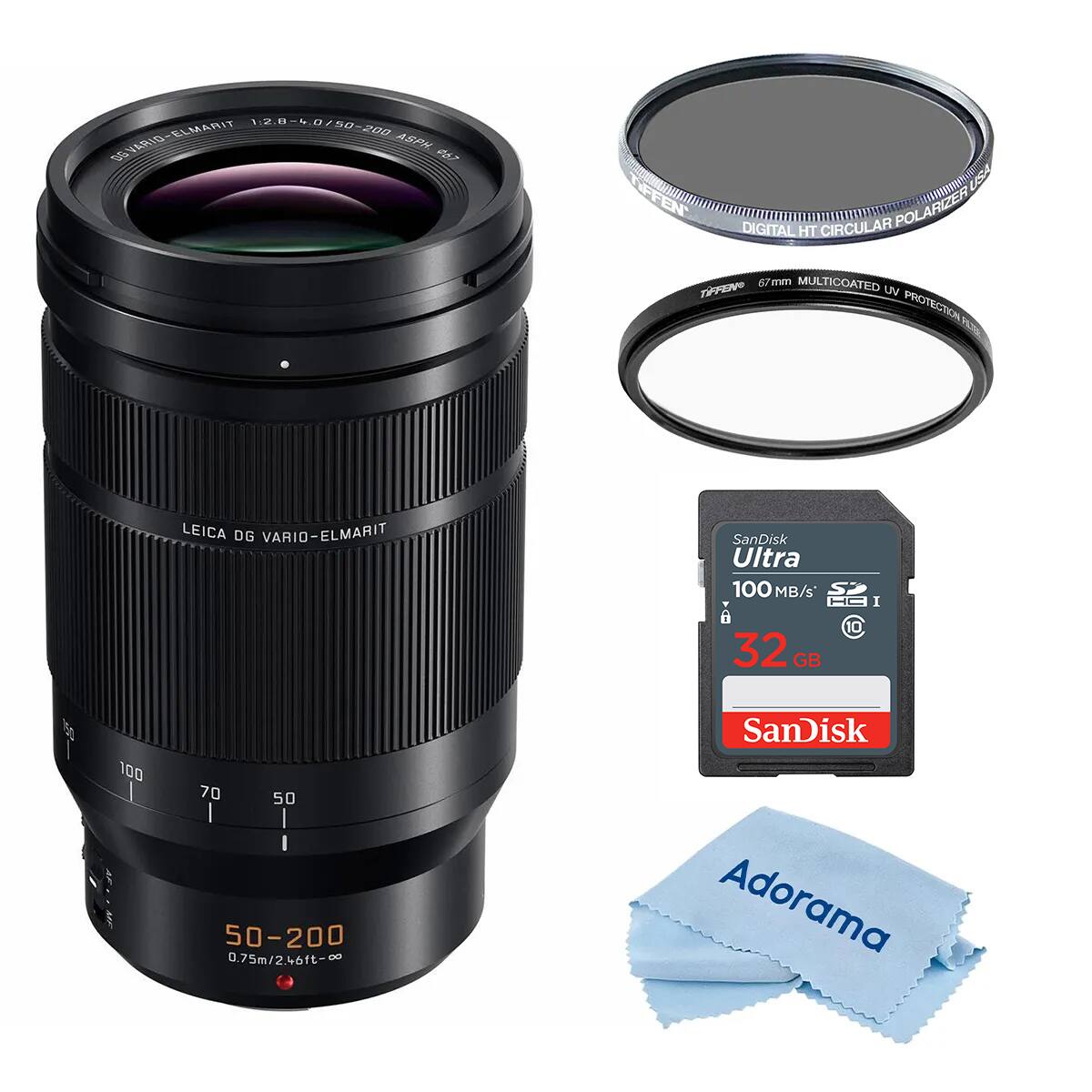 12.8-4.0/50-200 Z.B5.0 ELMARIT 200 GSVARIO ASPN A52 TFFEN 15 POLARIZER ALER AR POL DIGITAL HT CIRCUL 67mm MULTICOATED TFON UN PROTECTION PETE LEICA DG VARIO-ELMARIT

SanDisk Ultra 100 MB/s S B 10 32 GB

50-200 0.75m/2.46ft-∞

SanDisk Adorama