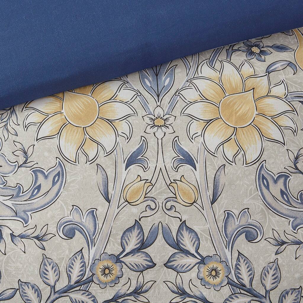 Alt View 5. Gracie Mills - Gracie Mills Marlon 6-Piece Botanical Cotton Comforter Set - Blue/Yellow.