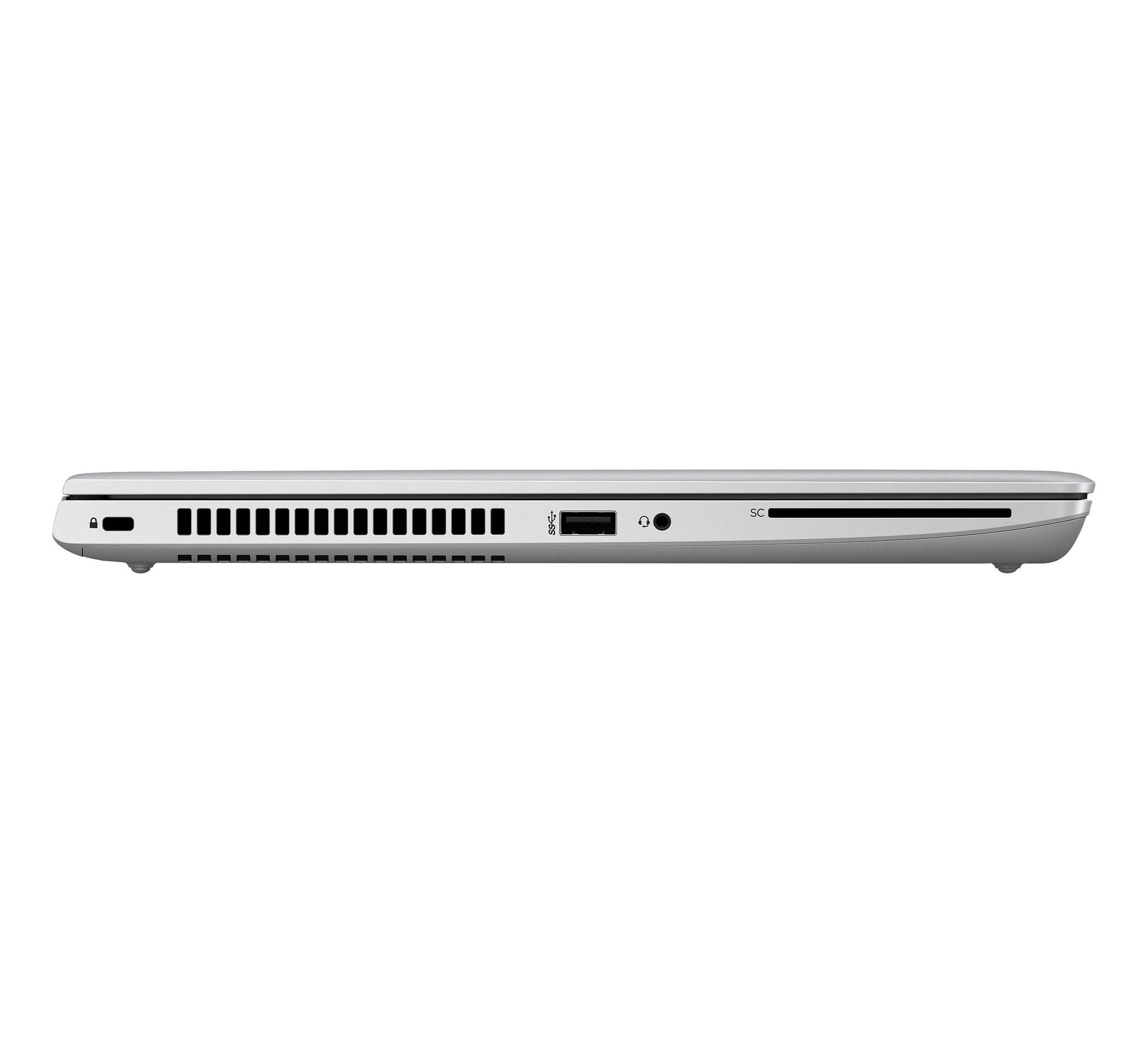 Left. HP - HP ProBook 640 G5, Intel Core i5-8265U 1.6GHz, 16GB, 256GB NVMe SSD, 14" HD, Windows 11 Pro 64-bit - Silver.