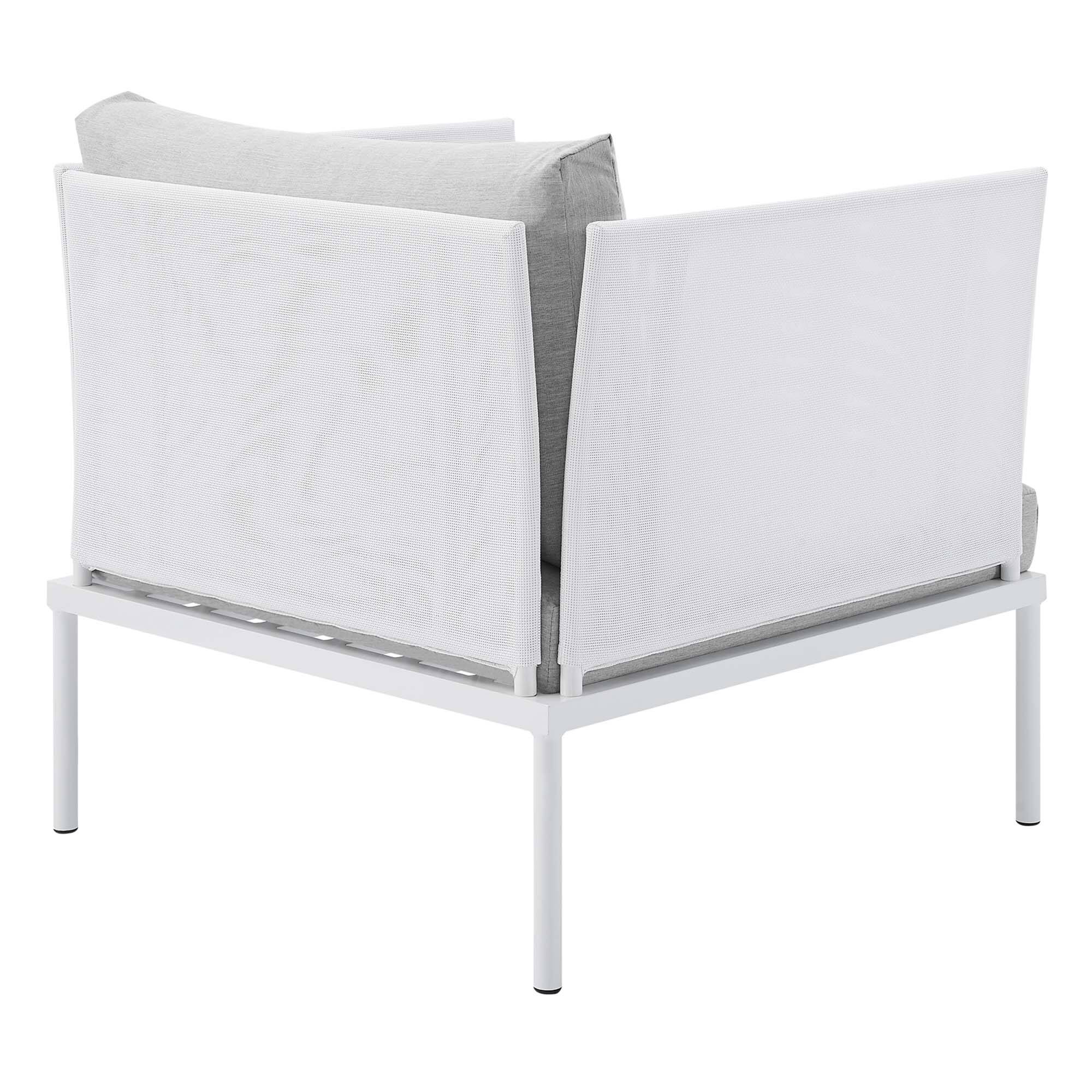 Alt View 3. Modway - Harmony Sunbrella® Outdoor Patio Aluminum Armchair by Modway - White Gray.