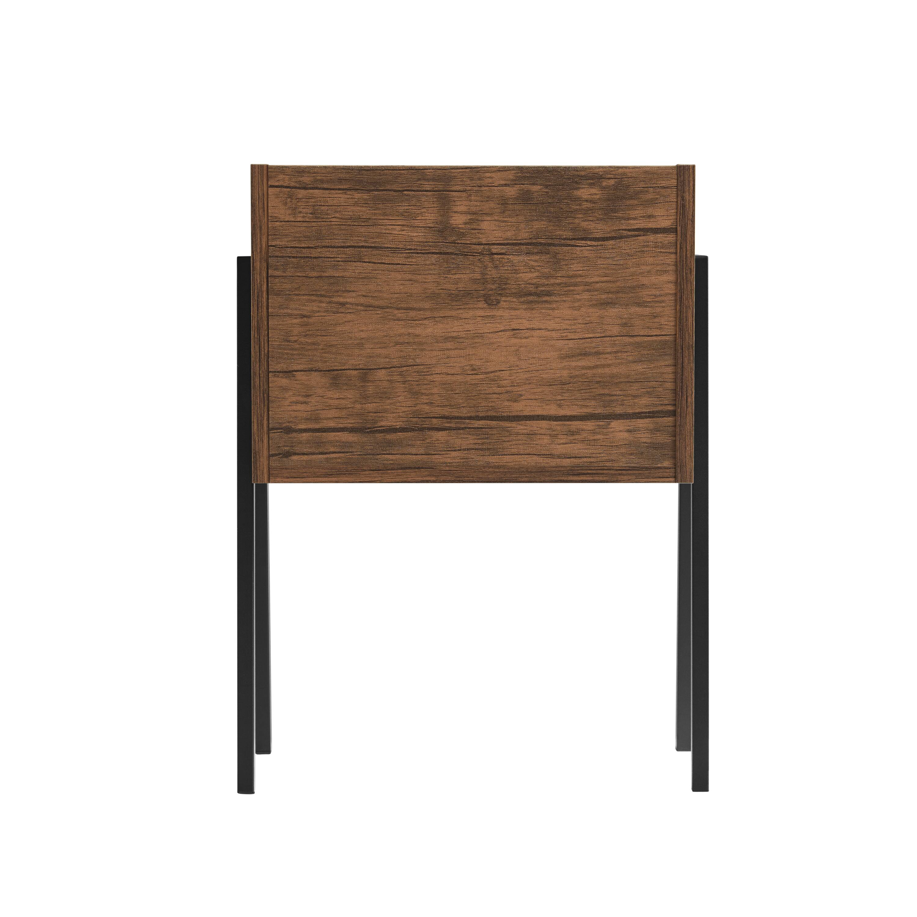 Alt View 9. Danya B - Kazuyo Mid-Century Modern Black Metal Two-Tier End Side Table - Walnut - Walnut, Black.