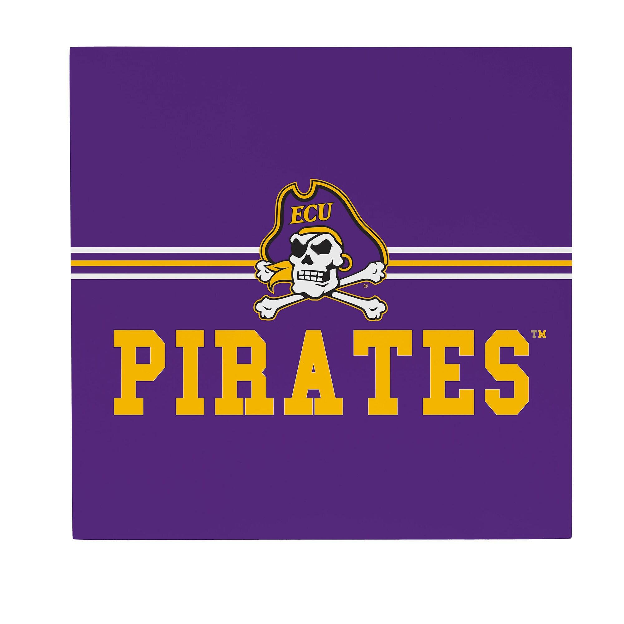ECU Pirates 12" x 12" Wood Wall Sign