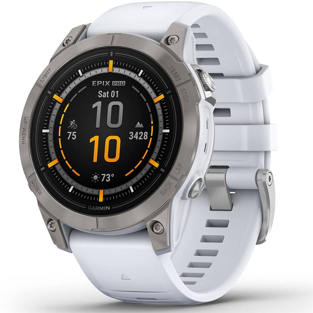 LIGHT UP MENU NM00 EPIX PRO Sat 01 10 75 3428 10 73 GARMIN START STOP LAP BACK