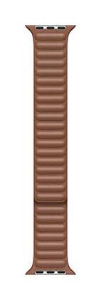 Apple - Watch Band - Leather Link (44mm) - Saddle Medium/Large - Brown