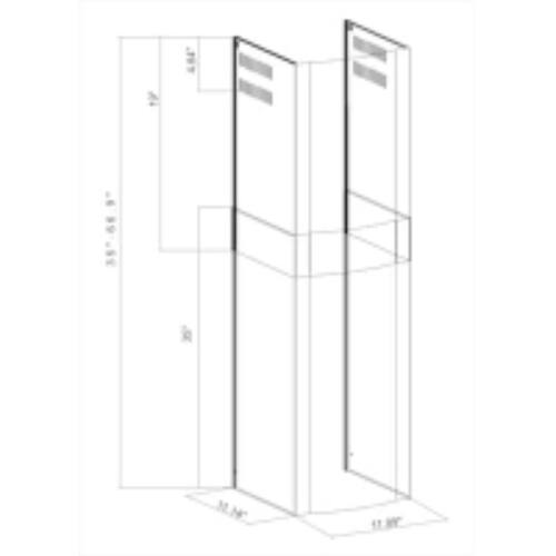 Alt View 1. Winflo - Winflo Black Chimney Extension (up to 11 ft. Ceiling) for Wall Mount Range Hood - Black.