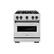 Front. ZLINE - ZLINE Autograph 30 in. Classic Satin Steel Gas Range w/ 4 Burners & Black Accents (CGRSZ-30-MB) - Stainless Steel.