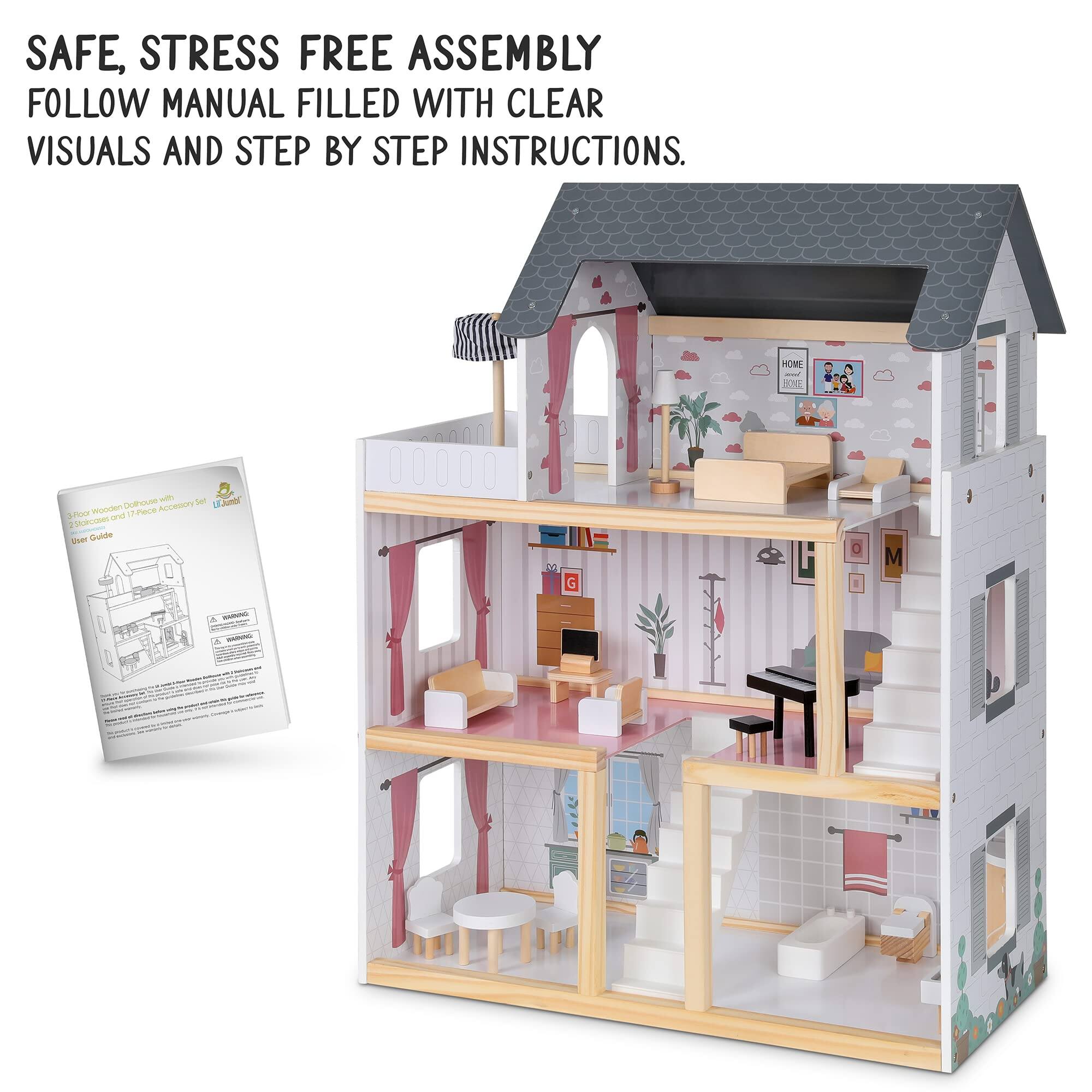 SAFE, STRESS FREE ASSEMBLY  
FOLLOW MANUAL FILLED WITH CLEAR VISUALS AND STEP BY STEP INSTRUCTIONS.