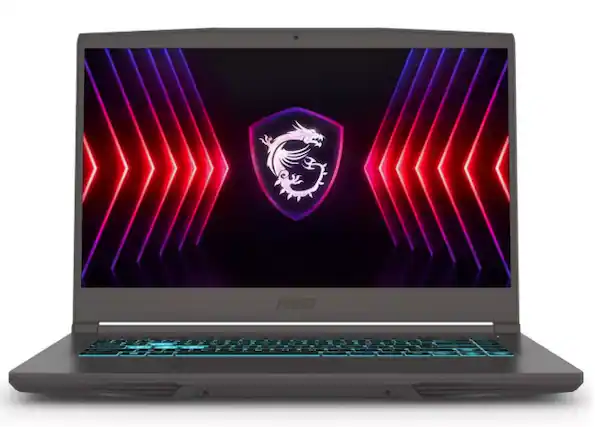 Front. MSI - MSI THIN 15 B13VF-2829US 15.6" INTEL CORE i5 13420H 16GB DDR4 512GB SSD GeFORCE RTX4060 8GB GDDR6 WIN11 H COSMOS GRAY - Black.
