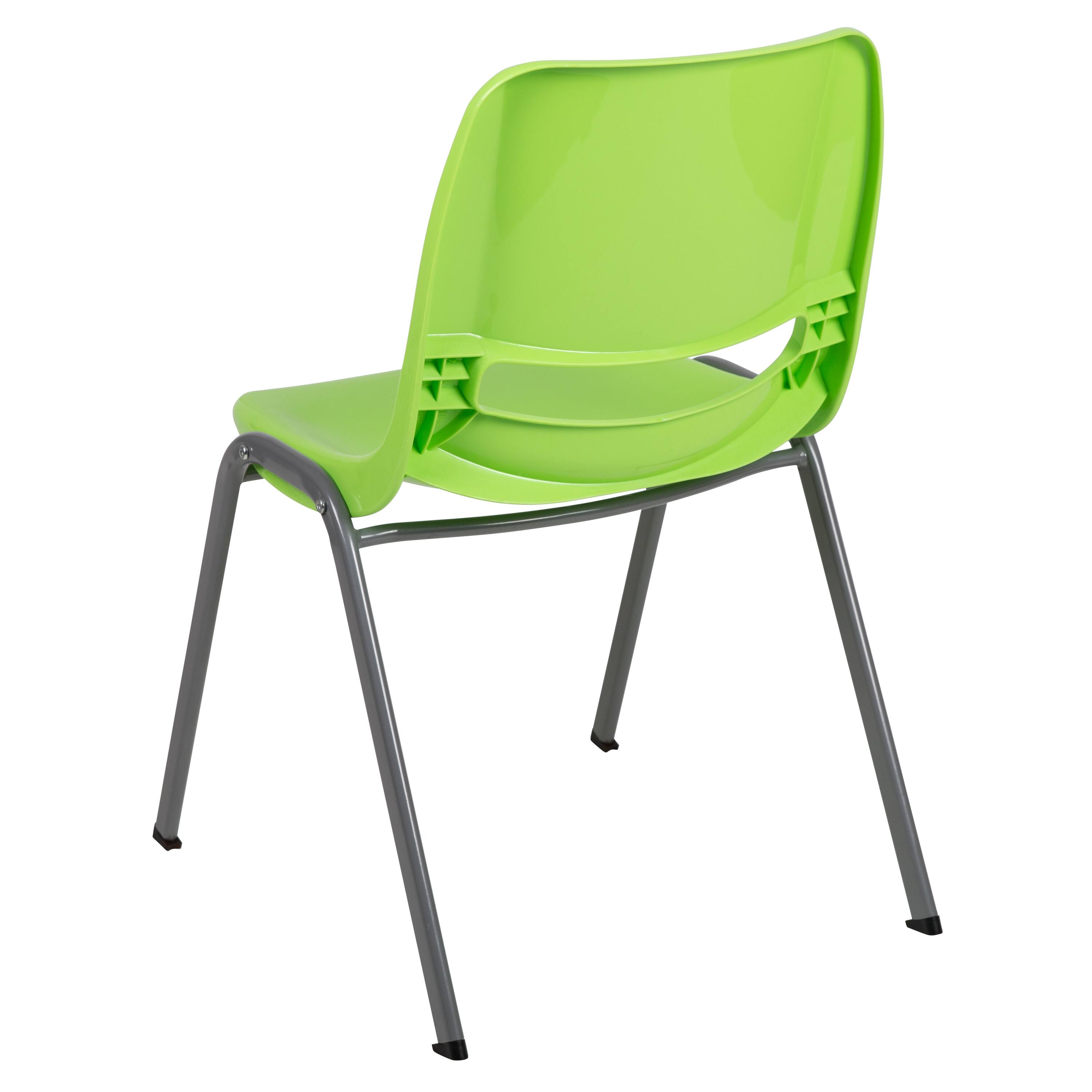 Alt View 5. Emma + Oliver - Ergonomic Shell Student Stack Chair - Classroom Chair / Office Guest Chair - Green.