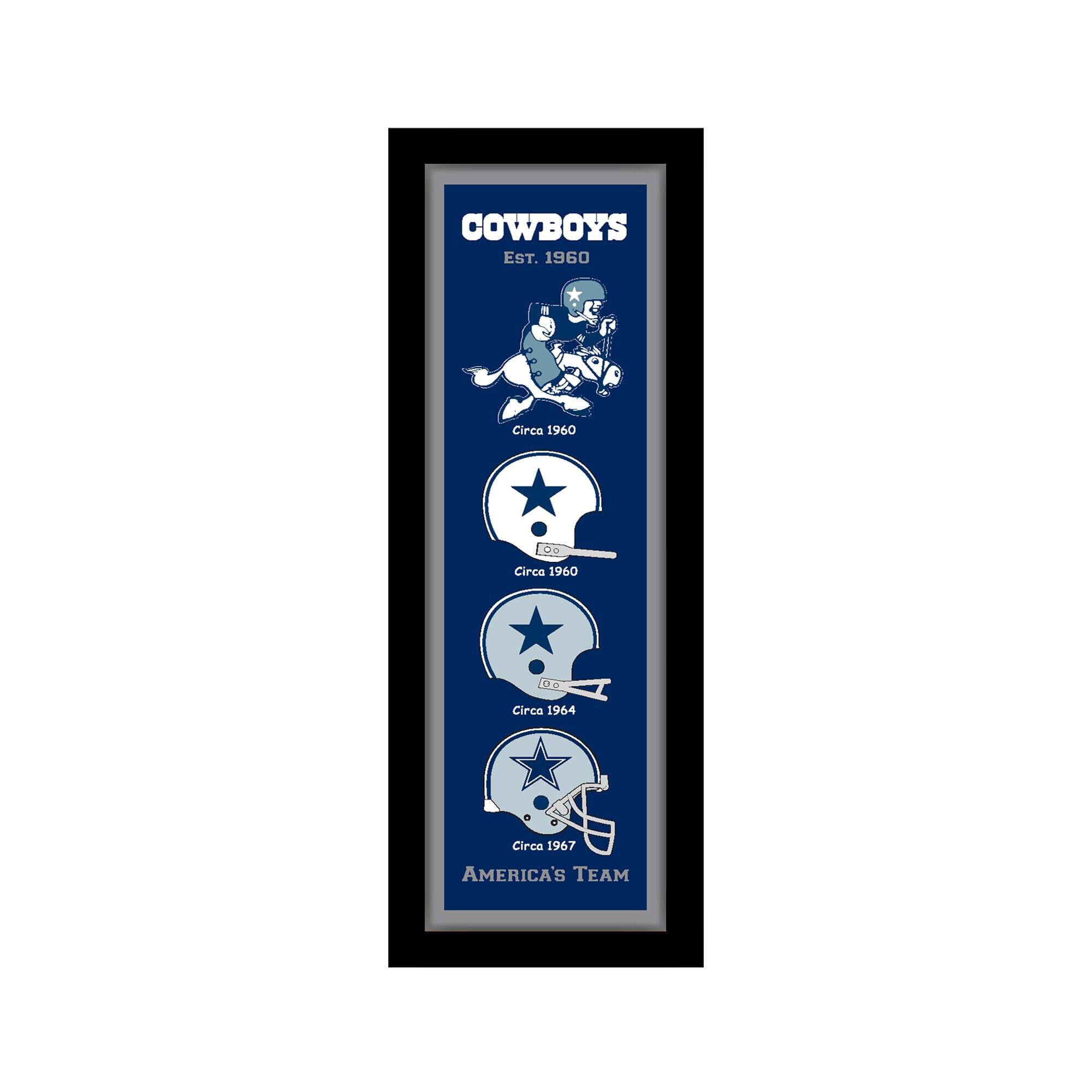 Dallas Cowboys 12" x 36" Heritage Framed Banner