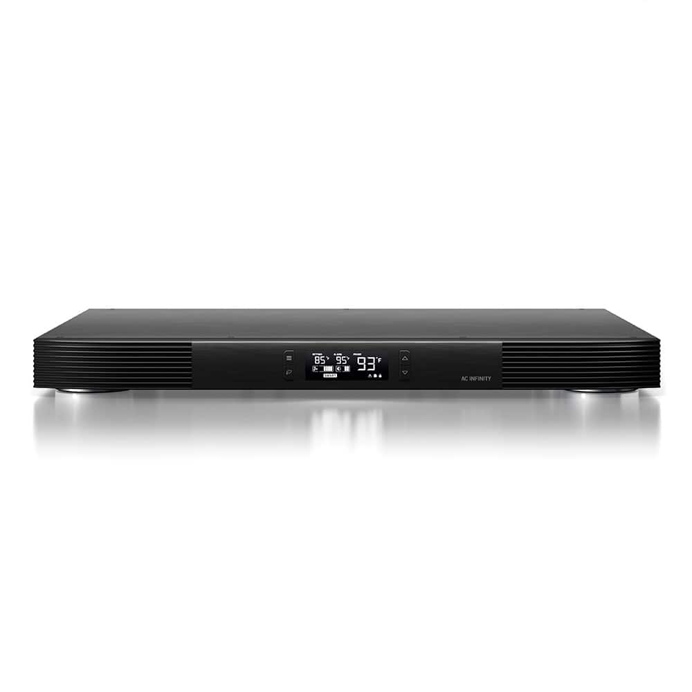 AC Infinity - AIRCOM T8, AV Receiver Cooling Fan with LCD Temp Controller, 17" Rear Exhaust - Black