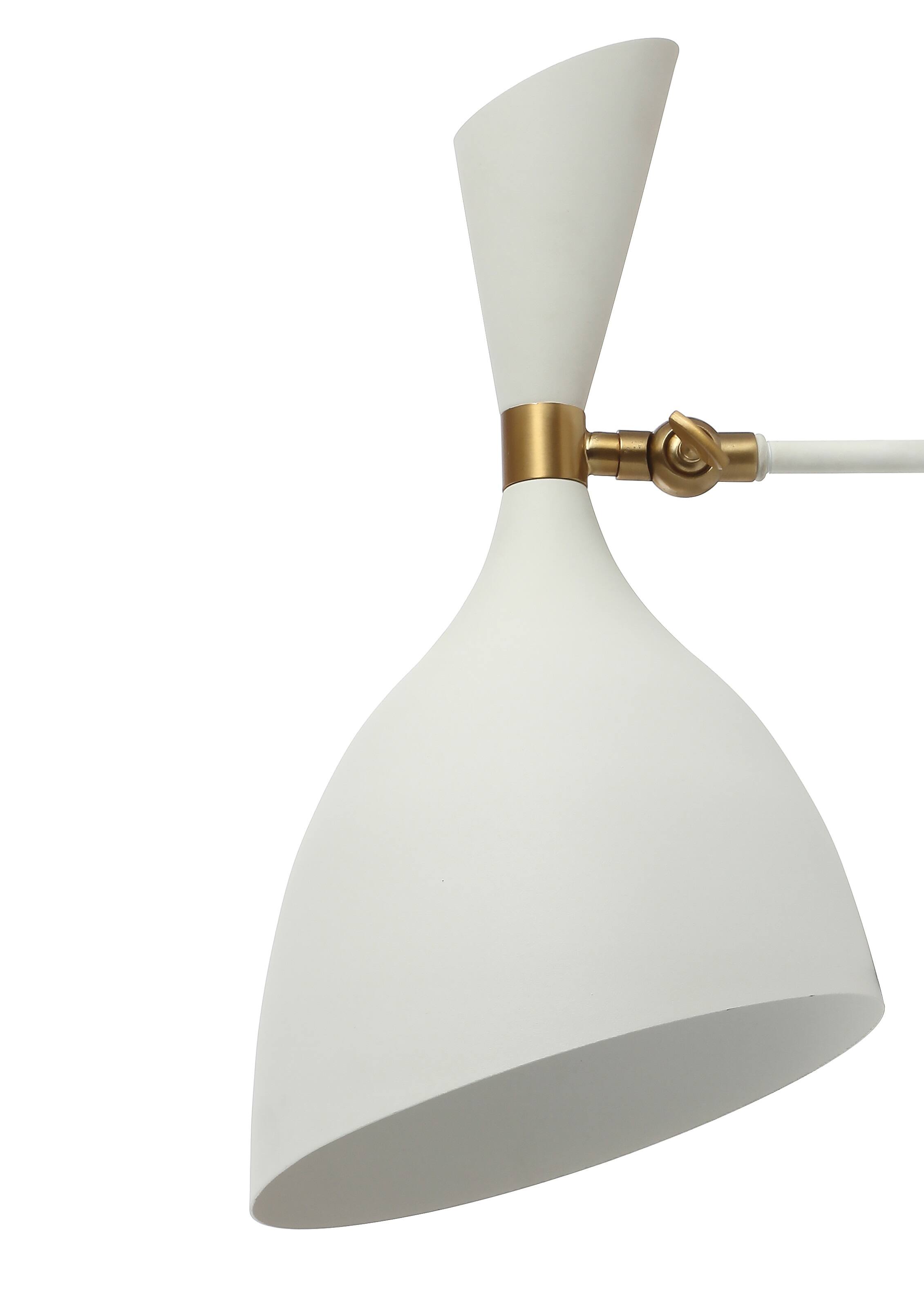 Alt View 1. Jonathan Y - Josef 10" Iron Retro LED Wall Sconce, White - White/Brass Gold.