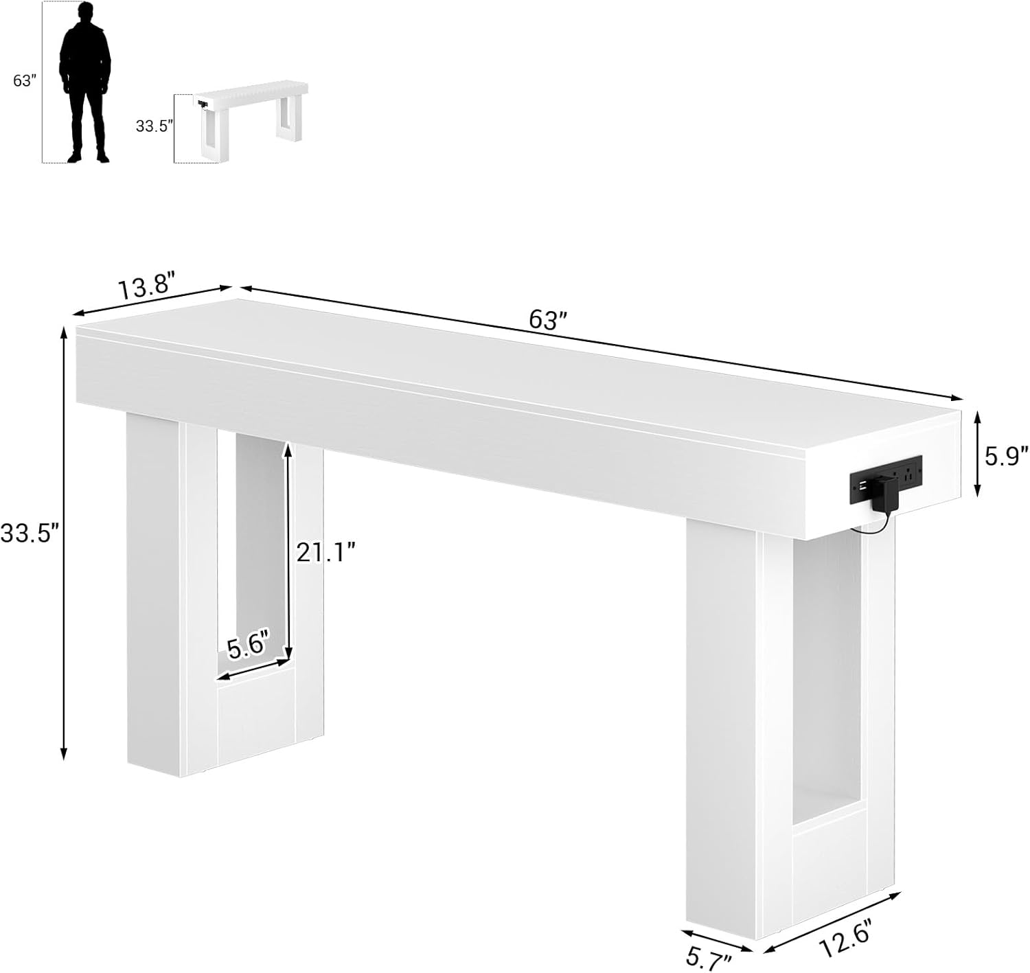 63" 33.5" 13.8" 63" 5.9" 33.5" 21.1" 5.6" 5.7" 12.6"