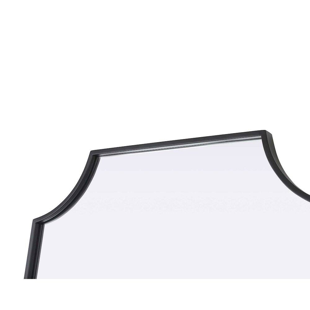 Left. Elegant Kitchen and Bath - Notched Metal Mirror 24x36 inch in Black - Black.