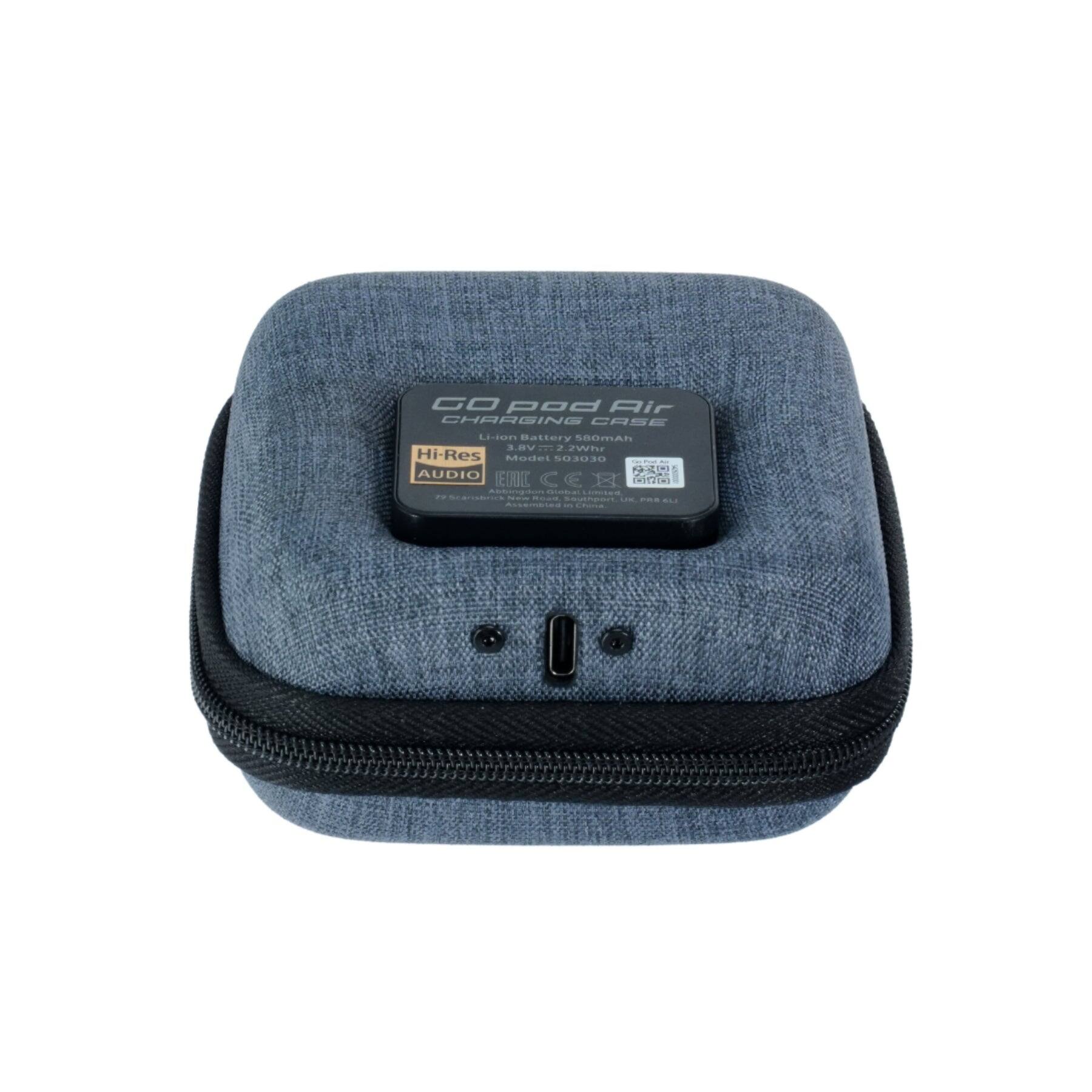 GO pod Air  
CHARGING CASE  
Li-ion Battery 2800mAh  
2.2Wh  

Hi-Res  
AUDIO  

Model: 2000  

Made in China  

CE  
FCC  

GO AUDIO  
EIRKEC  
ECE  
C G  

1TIN g  
s . Ed  
O adaan  
O .. ASSEMBLIES  
-e